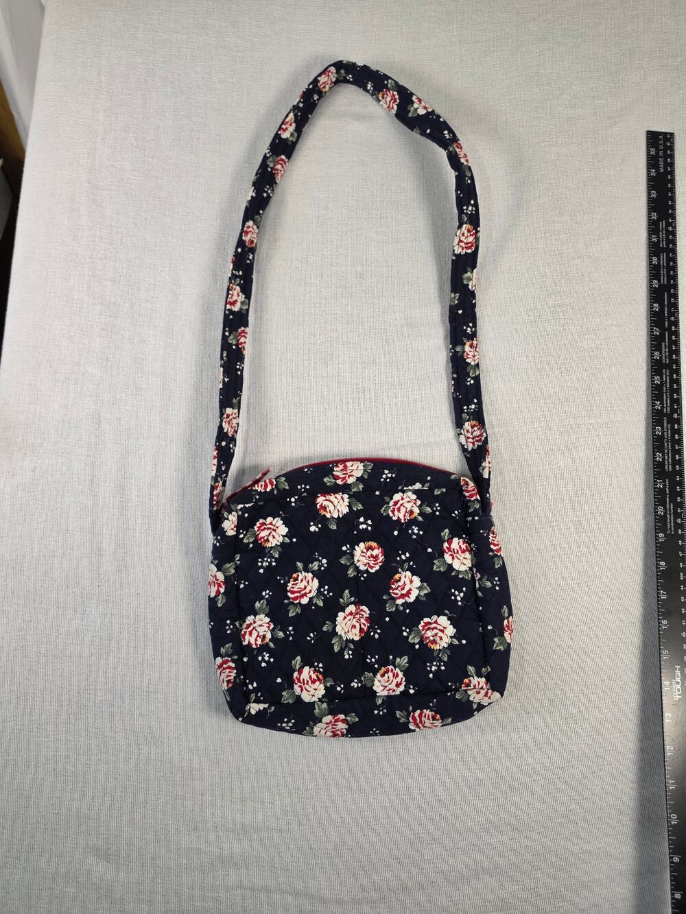 Ashby Perry Quilted Crossbody Bag Navy Floral